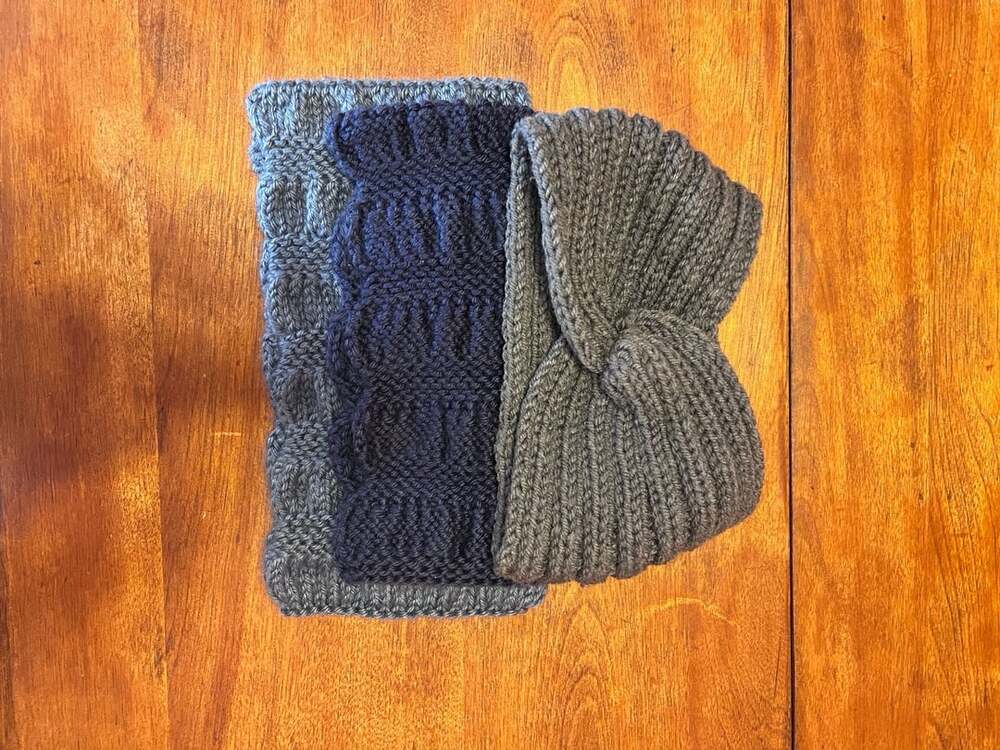 Handmade Knit Headbands & Ear Warmers Bundle of Three